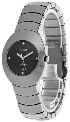 New Rado Ovation Diamond Marker Black Dial Ceramic Women's Watch R26494712  | eBay