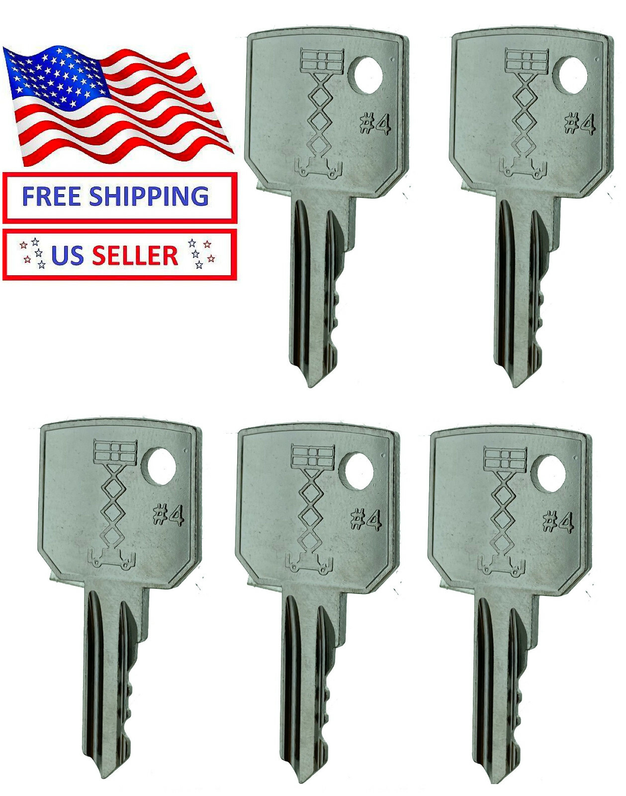 5 Genie Ignition Keys for Scissor Lift Boom Lifts Skyjack Nifty Upright