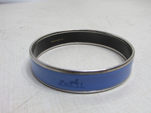 Braccialetto cavallo smalto blu HERMES - Foto 3 di 8