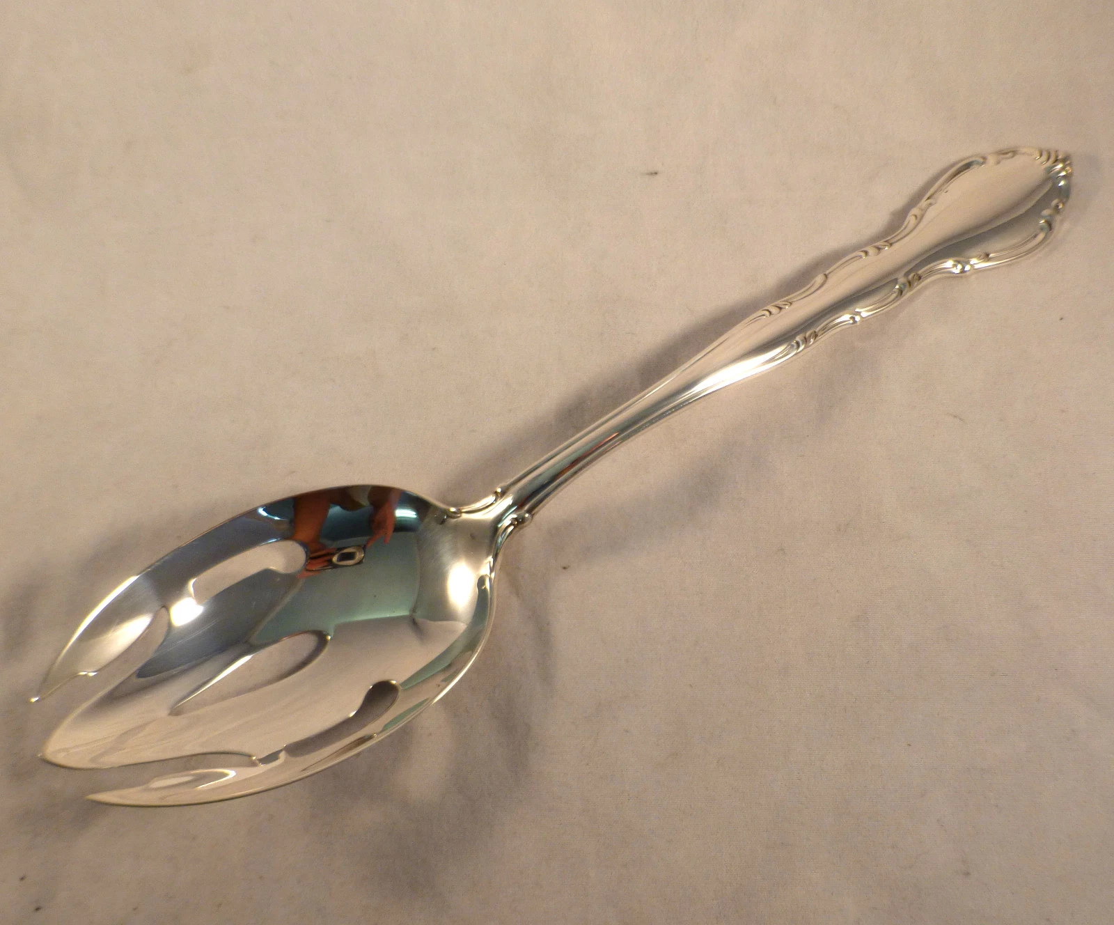 Andante-Gorham Sterling Pierced Table Serving Spoon-8 1/4"