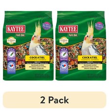  2 pack Kaytee Forti-Diet Cockatiel Pet Bird Food Seed, 3 lbs