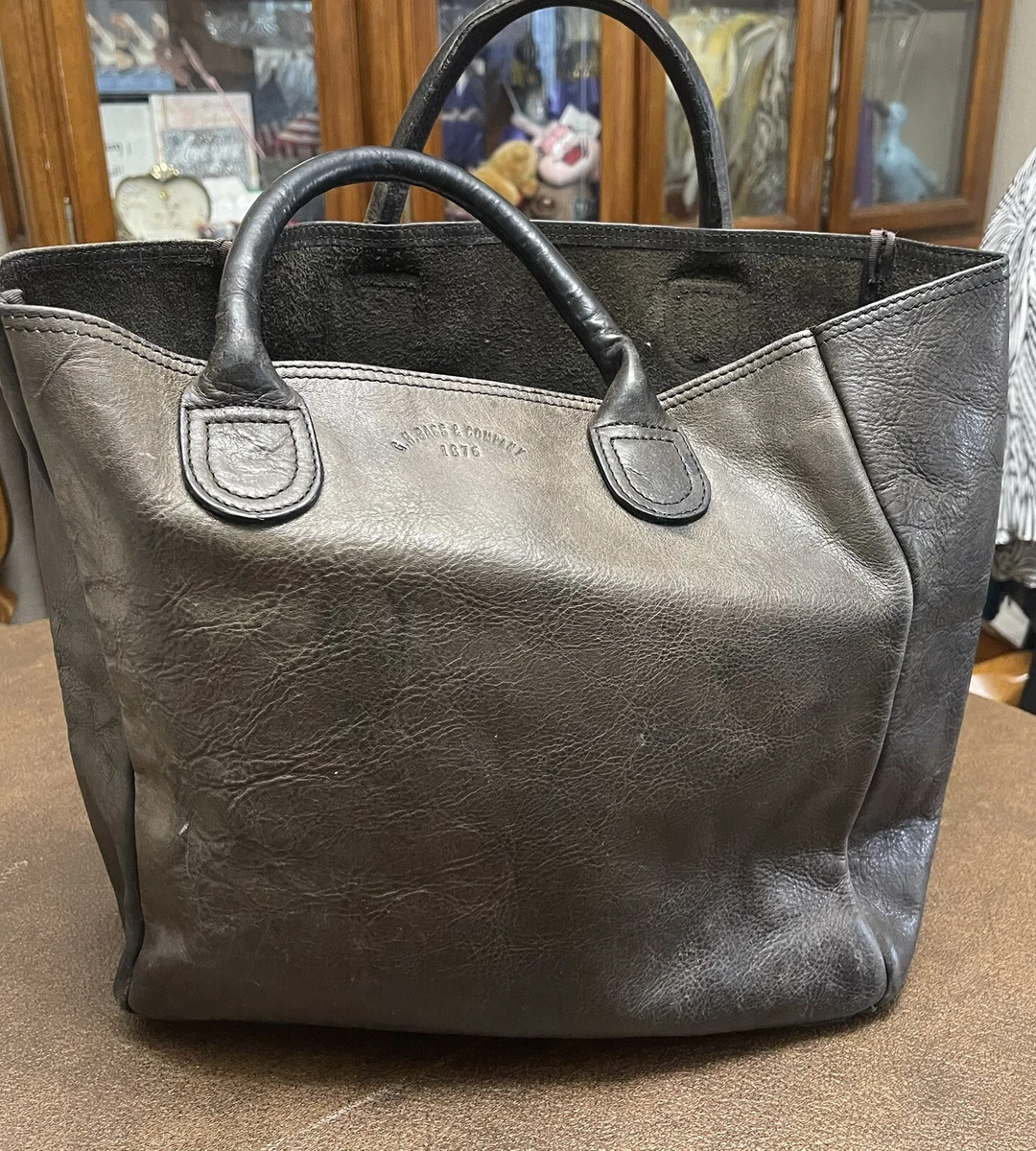 Natural leather hotsell tote bag