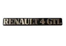 RENAULT 4 GTL emblem with black plastic base and chrome lettering, R4