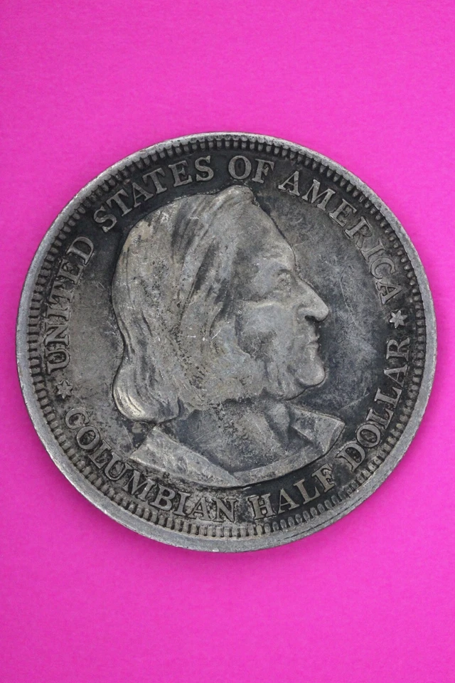 1893 Columbian Chicago Worlds Exposition Commemorative Silver Half Dollar 64 - Image 2 of 4