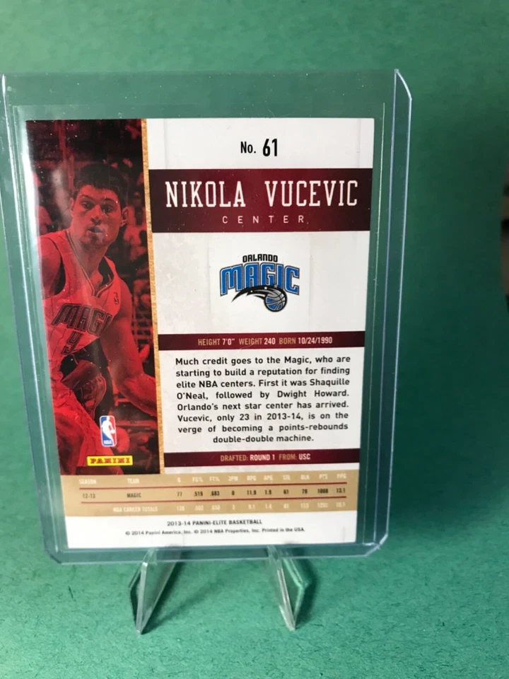 2013-14 Panini Elite - #61 Nikola Vucevic - Image 2 of 2