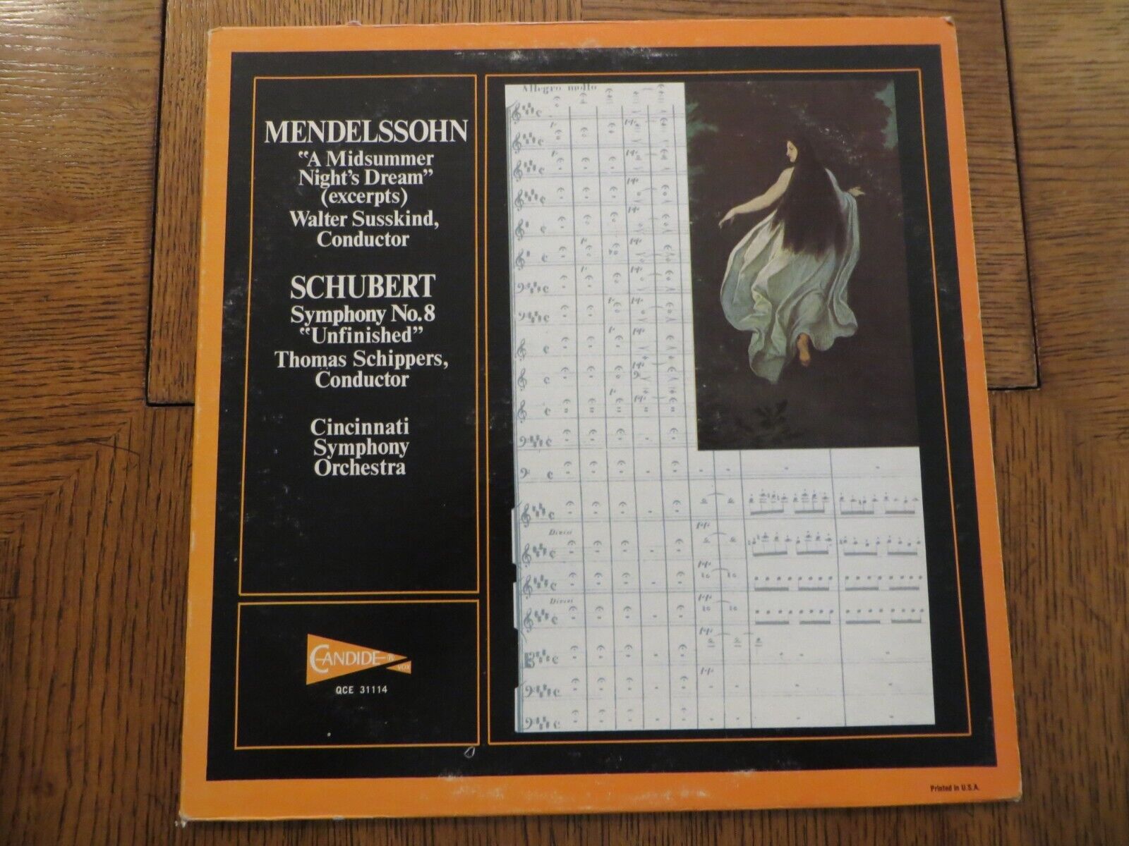 Cincinnati Sym Orch – Symphony No. 8 Unfinished / A Midsummer Night's Dream - LP
