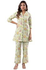 Women's Pure Cotton Floral Printed Straight Co-ord Set