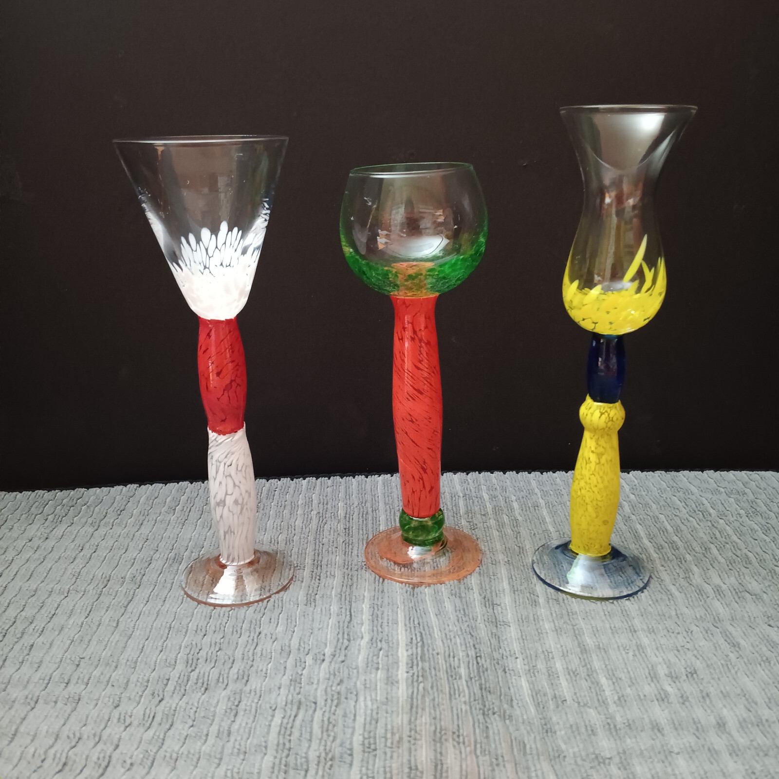 Checo Jiri Vosmik para Glass Atelier Morava licor/vidrio cordial conjunto 3