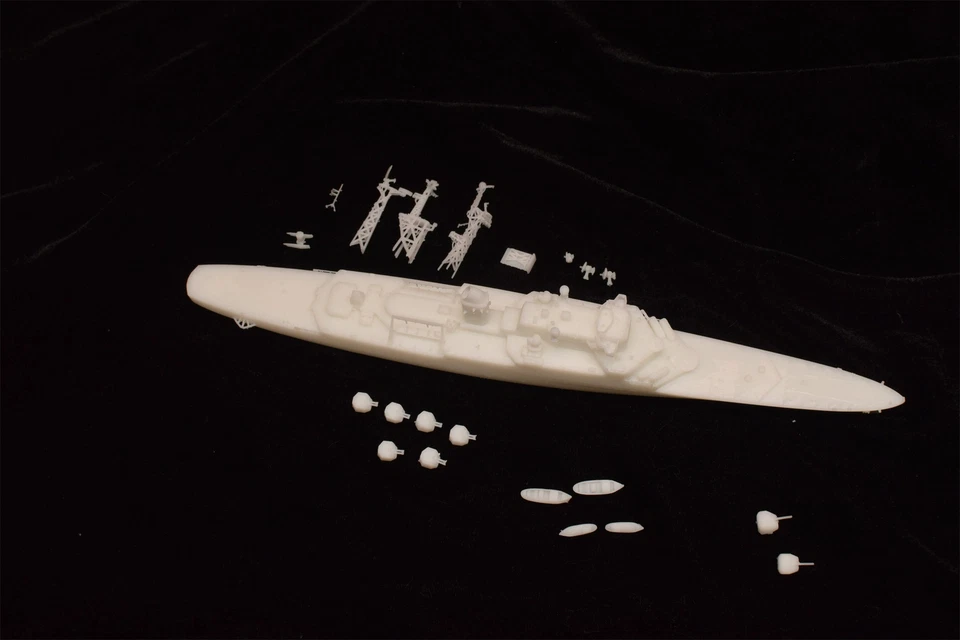  G-087 1/700 Francés Colbert Azul Marino Antiaéreo Crucero Blanco Resina Modelo Kit Foto 2 de 4