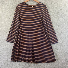 Old Navy Dress Womens Large Blue Striped A Line Easy Knit Pullover Comfy Casual 