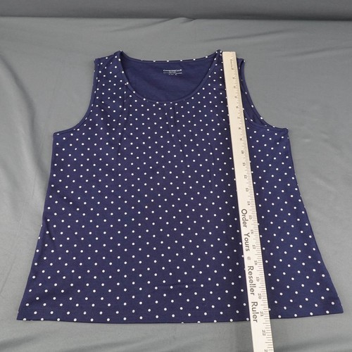 Charter Club Women Tank Top PL Blue Polka Dot Preppy Capsule Nautical - Picture 9 of 10