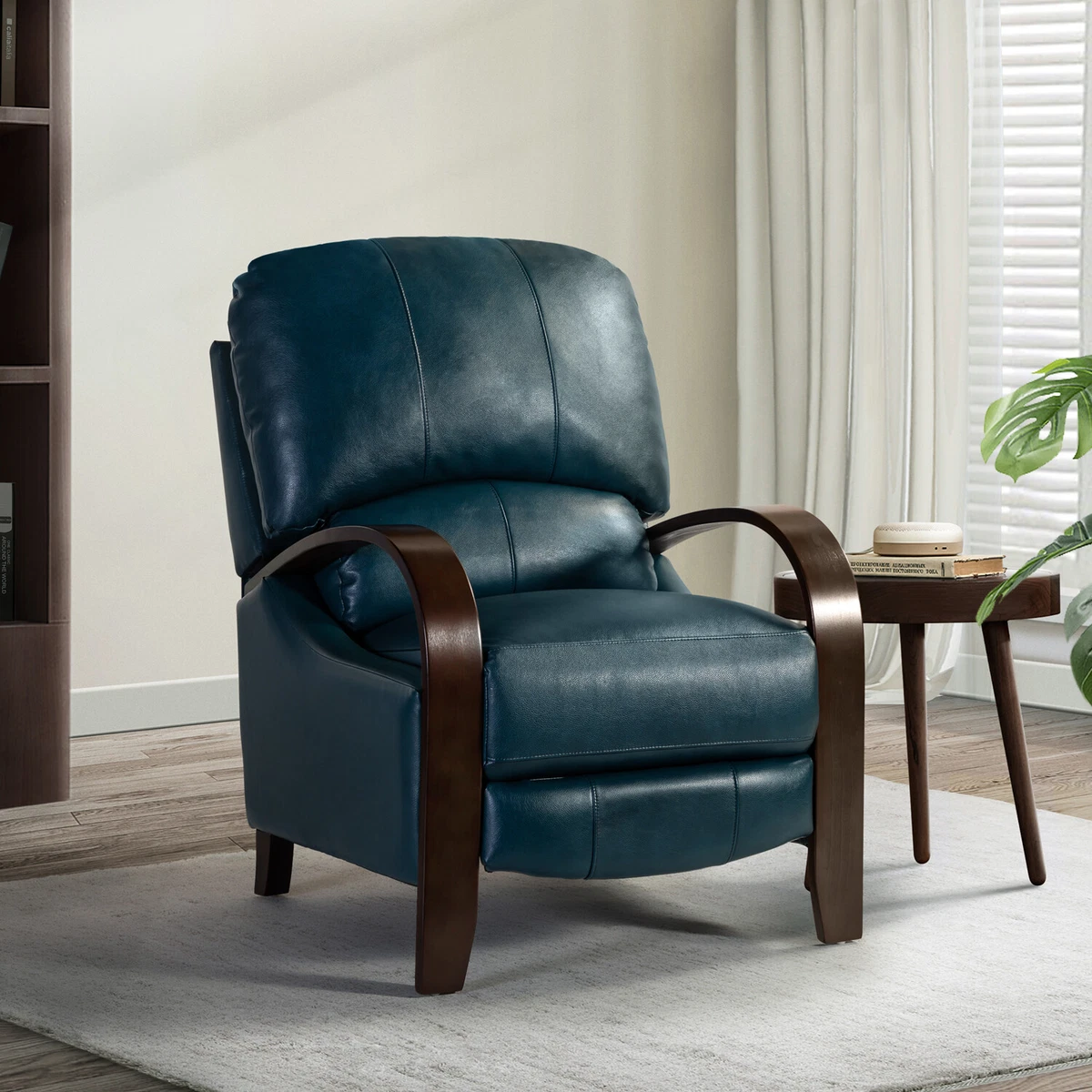 Karat Home Amanda Genuine Leather Manual Recliner Turquoise MSRP
