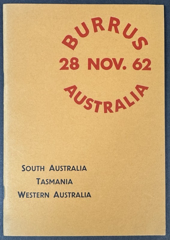 Burrus, Australia, Robson Lowe, #Sale 2209-2211, Nov 28, 1962, Auction Catalog