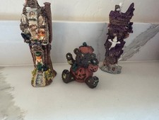 Vintage Resin Scarecrows Teddy Bears Fall Decor Pumpkin Flowers Halloween Figure