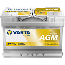 BATTERIA 70Ah 760A SILVER DYNAMIC AGM START&STOP +DX A7 278x175x190 VARTA