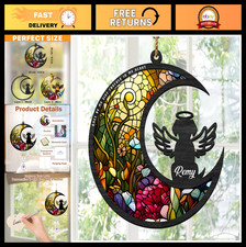 Personalized Dog Memorial Suncatcher - Stained Glass Light Catcher, Pet Loss Gif
