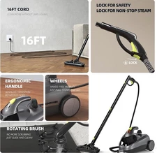 Heavy-Duty Steam Cleaner - 1500W Multipurpose Handheld Floor Steamer with 22 ...