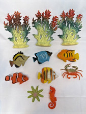 11 Pieces Sea Life Fish, Starfish, Seahorse Plastic/Rubber Toys or for Diorama