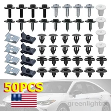 50X Clips Body Bolts Retainer Screws Fastener Engine Bumper Fender Rivet Nut Pin