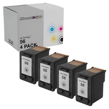 4 BLACK Ink Cartridge for HP 56 HP56 Officejet 5610v 5610xi 5510 5610 6110 5600