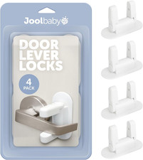 Jool Baby Door Lever Locks 4 Pack Prevent Toddlers from Opening Door Handles -