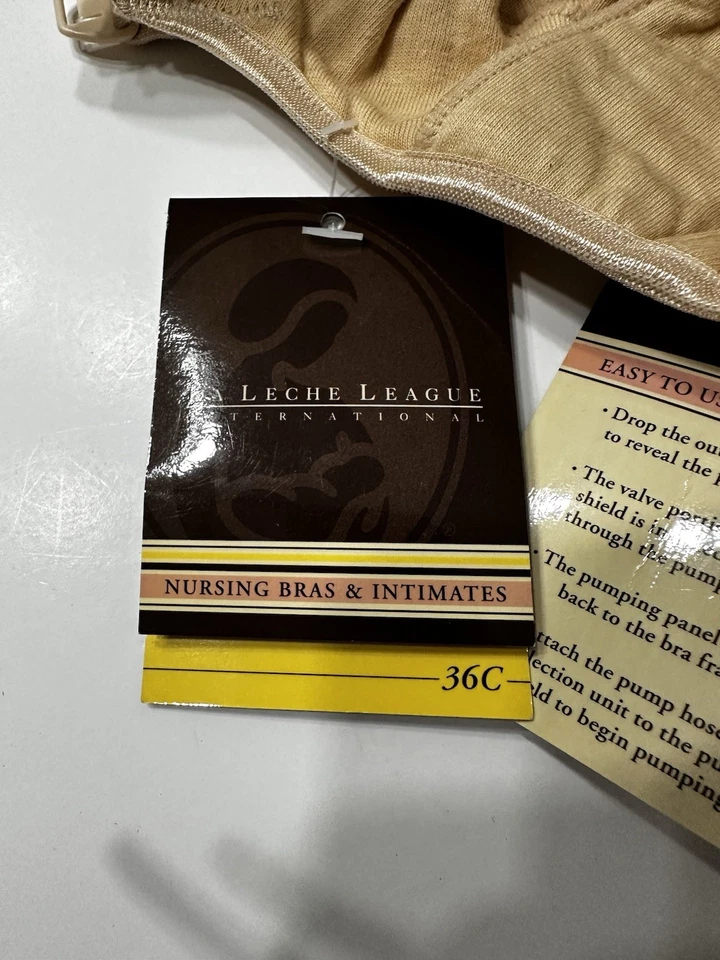 Sujetador La Leche League Mujer Enfermería Maternidad Nude Beige 36C Nuevo con Etiquetas Foto 3 de 4