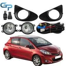 Fog Lights For 2012-2014 Toyota Yaris Bumper Halogen Lamp W/ Wiring+Switch Kit