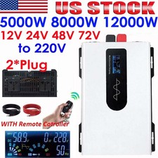 5000W 8000W 12000W Peak Pure Sine Wave Power Inverter 12V 24V 48V 72V - 220V
