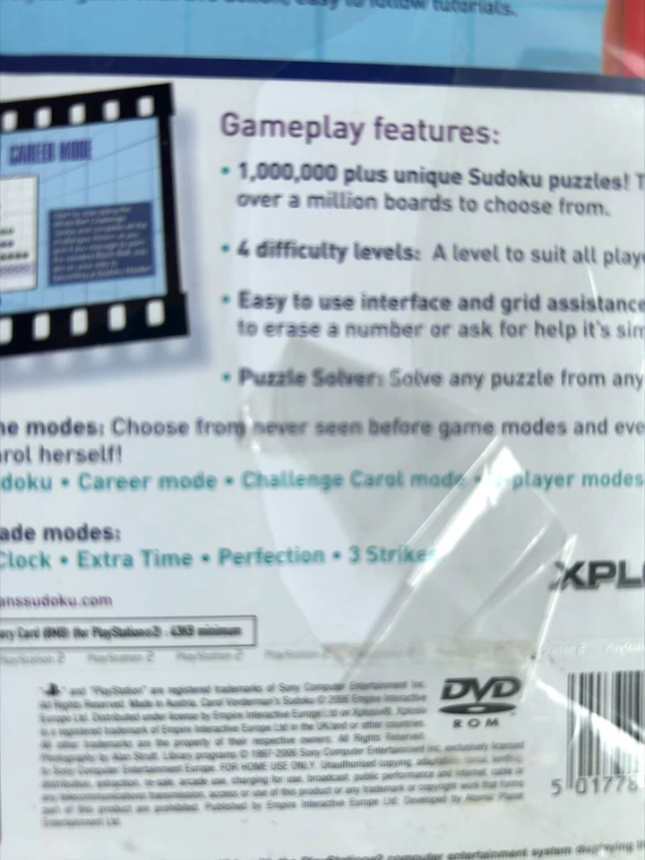 Carol Vorderman's Sudoku PS2 PlayStation 2 Game - Brand New & Sealed - Image 3 of 4