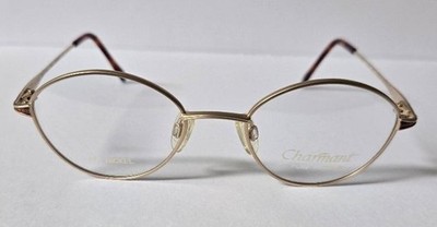 Charmant Eyeglasses Pure Titanium Color BE Japan Frames Only  Gold 52-19-135 Vintage CHARMANT Pure Titanium 7628 GW GOLD UNIQUE  main image 4