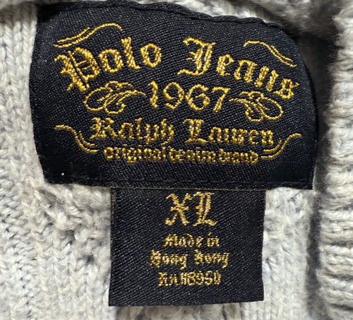 Vintage Polo Jeans 1967 Ralph Lauren Cable Knit Sweater Hoodie Woman’s XL Preppy by Ralph Lauren, Size XL, $56.99 - Photo 10