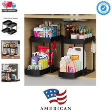 2 Pack Multi-Purpose Pull-Out Storage Organizers, Under Sink Organizers and S...