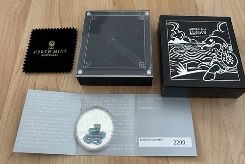 2025 Australia PROOF COLORIZED Lunar Year of the SNAKE 1 oz Silver * SEE PHOTOS