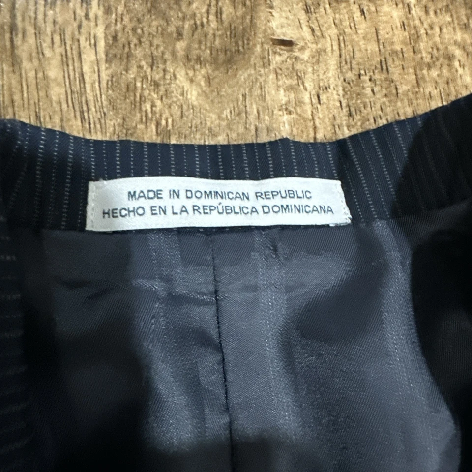 PERRY ELLIS PORTAFOLIO Niños Talla 14 Negro/Azul Marino con Rayas Blazer Traje Chaqueta Foto 3 de 4