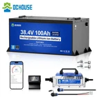36V 100Ah Lithium Golf Cart Battery with 25A Charger Bluetooth Trolling Motor RV