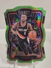 Damian Lillard 2017 Panini Select Neon Green Die-Cut #132 Serial Numbered 55/65
