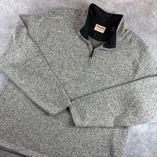 Wrangler Sweater Mens XL Gray 1/4 Zip Fleece Long Sleeve Pullover Hiking Work