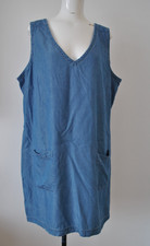 Plus size blue strappy sleeve women skater float tunic dress size 26 JD Williams