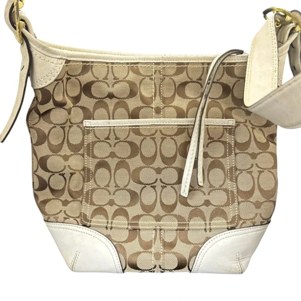 Coach Signature Bleecker Canvas Leather Shoulder Bag image 2