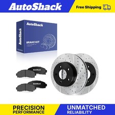 Front Drilled Slotted Brake Rotors Premium Pads for Saturn, Vue 2002-2007