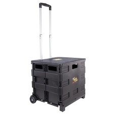 Quik Cart Collapsible Rolling Crate on Wheels for Teachers Tote Basket 80 lbs...