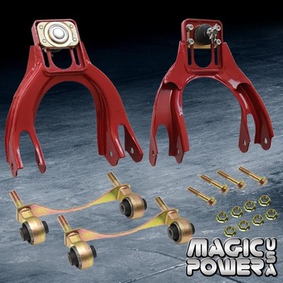 Red Civic EG Integra DC2 DEL SOL Front Upper Camber Bushing Kit + Bushing Kit