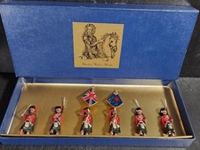 BLENHEIM SCOTTISH BLACK WATCH COLOURS VINTAGE 1970s TOY SOLDIERS B8 SET OF 6 IOB
