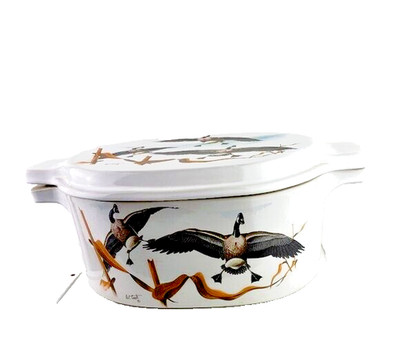 Bennington Potters Vermont Oval Casserole Art Cook Ducks Artist