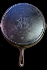 Antique Griswold 14 Cast Iron Skillet Vintage Frying Pan Large Block Logo 1920s