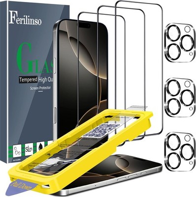 3PCS Screen Protector & Camera Lens Protector for iPhone 16 Pro Max Case Friendl