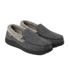 Dearfoams Mens Moccasin Slipper Memory Foam Black S 7-8 NIB