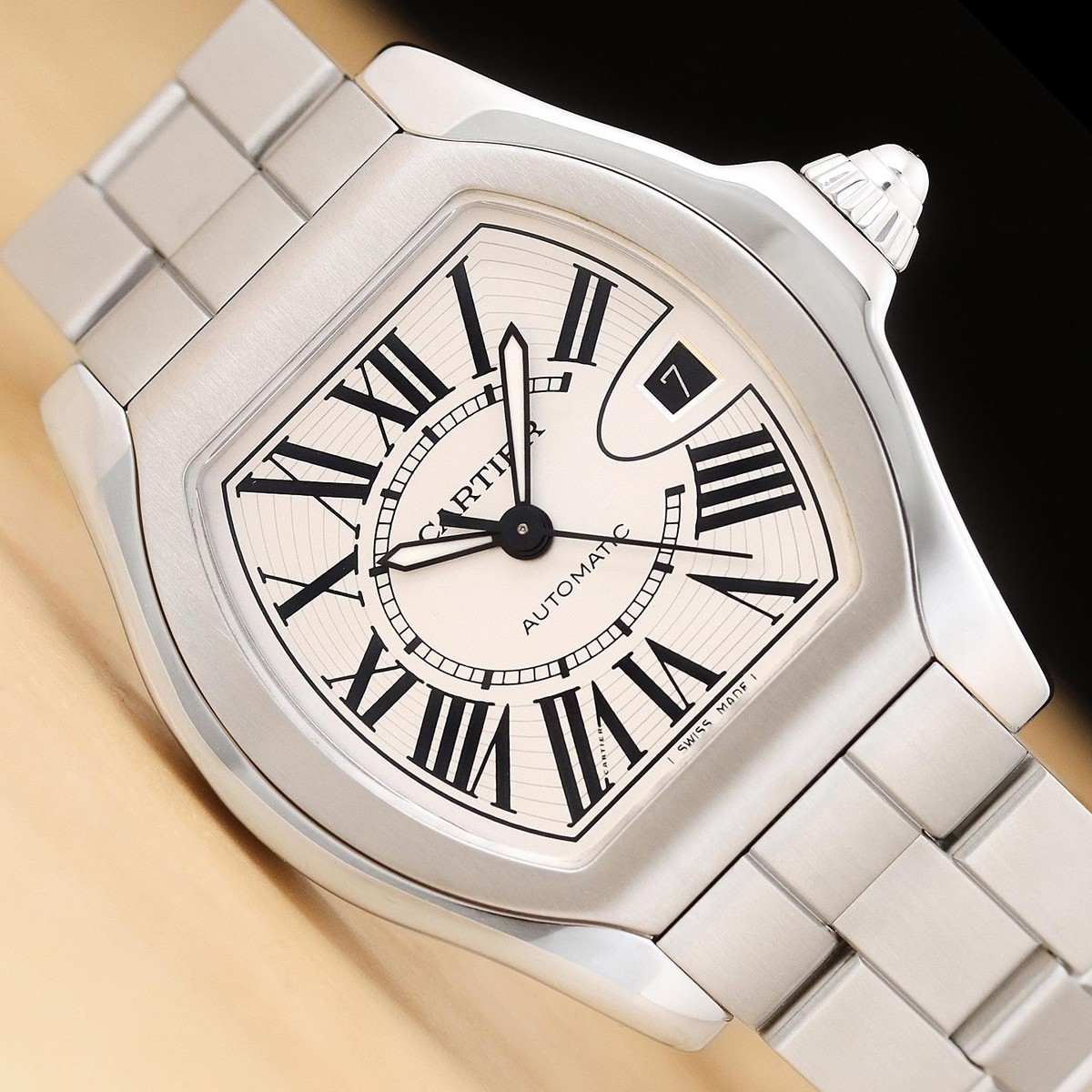 2012 PAPER CARTIER ROADSTER MEN W6206017 41MM SILVER ROMAN