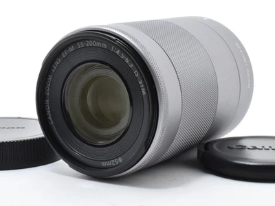 Canon EF-M 55-200mm f/4.5-6.3 IS STM Zoom Lens Silver w/Caps from