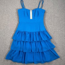 Walter by Walter Baker Blue Tiered Ruffle Mini Dress Size X-Small Bodice Top New